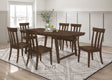 Furniture City Houma - Coaster - Reynolds 7-piece Rectangular Dining Table Set Brown Oak - 107591-S7