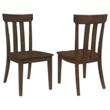 Furniture City Houma - Coaster - Reynolds Slat Back Dining Side Chair Brown Oak (Set of 2) - 107592