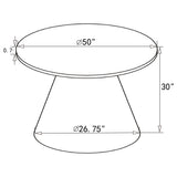 Ambrose Round 50-inch Marble Top Dining Table Brushed Gold