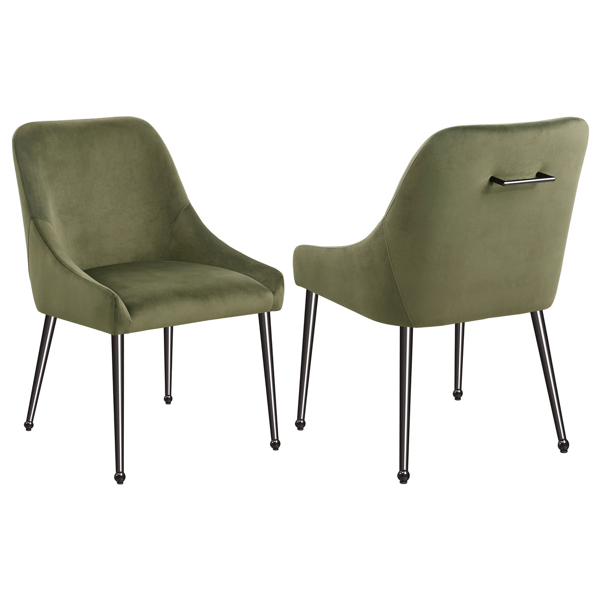 Furniture City Houma - Coaster - Mayette Upholstered Dining Side Chair Olive (Set of 2) - 107772