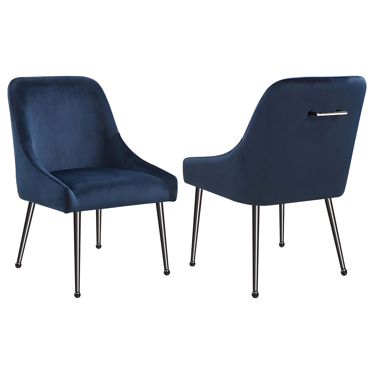 Furniture City Houma - Coaster - Mayette Upholstered Dining Side Chair Blue (Set of 2) - 107792