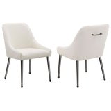 Furniture City Houma - Coaster - Mayette Upholstered Dining Side Chair Ivory (Set of 2) - 107802