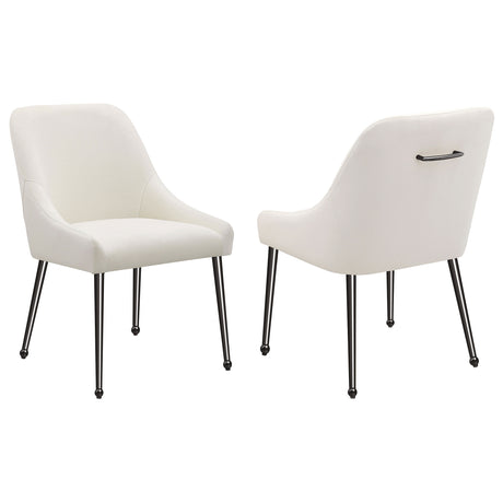 Furniture City Houma - Coaster - Mayette Upholstered Dining Side Chair Ivory (Set of 2) - 107802