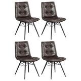Furniture City Houma - Coaster - Aiken Upholstered Dining Side Chair Brown (Set of 4) - 107853