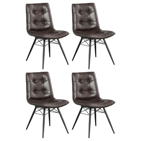 Furniture City Houma - Coaster - Aiken Upholstered Dining Side Chair Brown (Set of 4) - 107853