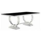 Antoine 5-piece Rectangular Glass Top Dining Set Chrome