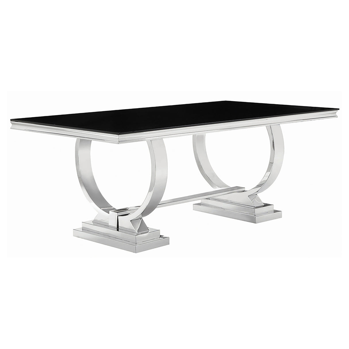 Antoine 7-piece Rectangular Glass Top Dining Set Chrome