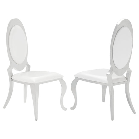 Furniture City Houma - Coaster - Anchorage Upholstered Dining Chair Cream White (Set of 2) - 107872N