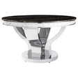 Furniture City Houma - Coaster - Anchorage Round 51-inch Glass Top Dining Table Chrome - 107891