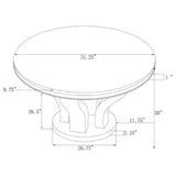 Anchorage Round 51-inch Glass Top Dining Table Chrome