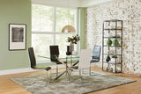 Furniture City Houma - Coaster - Carmelo 5-piece Rectangular Glass Top Dining Set Chrome - 107931-S5