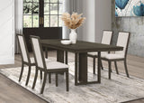 Furniture City Houma - Coaster - Kelly 5-piece Rectangular Dining Table Set Dark Grey - 107961-S5