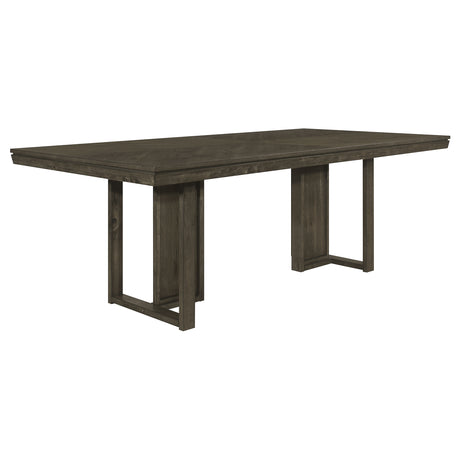 Furniture City Houma - Coaster - Kelly Rectangular 87-inch Wood Dining Table Dark Grey - 107961