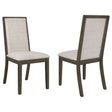 Furniture City Houma - Coaster - Kelly Upholstered Dining Side Chair Dark Grey (Set of 2) - 107962