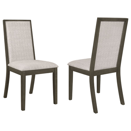 Furniture City Houma - Coaster - Kelly Upholstered Dining Side Chair Dark Grey (Set of 2) - 107962