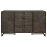 Kelly 3-drawer Storage Dining Sideboard Buffet Dark Grey