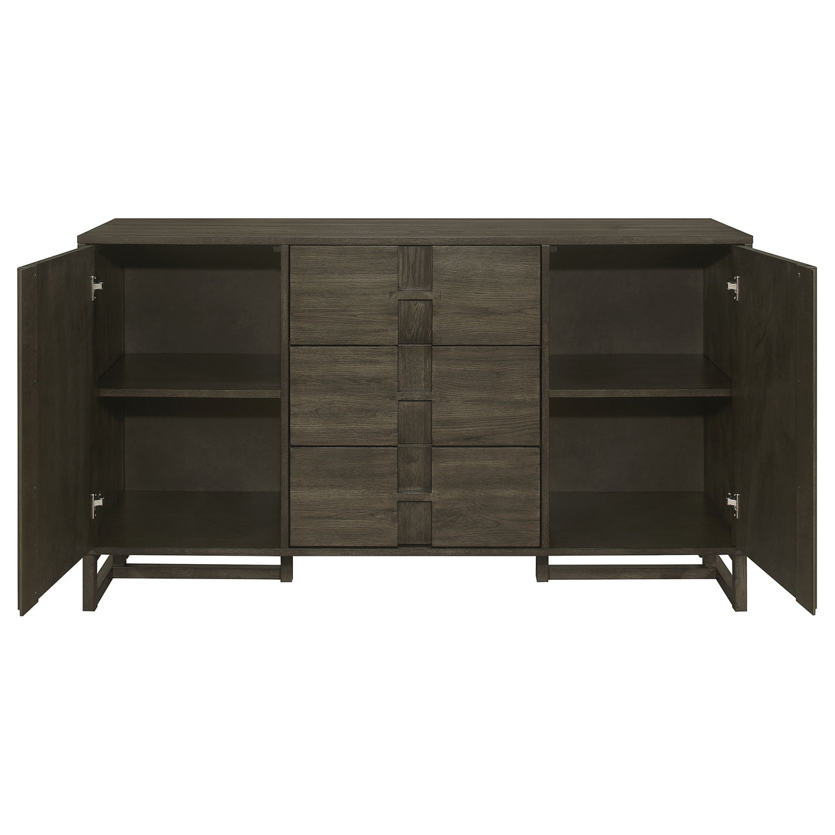Kelly 3-drawer Storage Dining Sideboard Buffet Dark Grey
