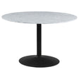 Furniture City Houma - Coaster - Bartole Round 48-inch Italian Marble Top Dining Table White - 108020