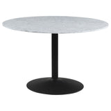 Furniture City Houma - Coaster - Bartole Round 48-inch Italian Marble Top Dining Table White - 108020