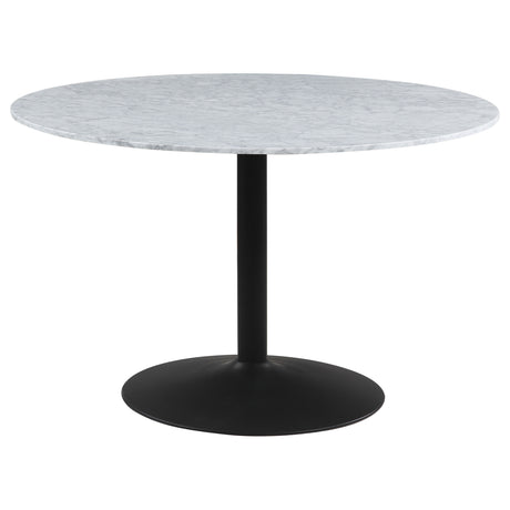 Furniture City Houma - Coaster - Bartole Round 48-inch Italian Marble Top Dining Table White - 108020
