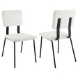 Furniture City Houma - Coaster - Calla Fabric Upholstered Dining Side Chair White (Set of 2) - 108022