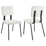 Furniture City Houma - Coaster - Calla Fabric Upholstered Dining Side Chair White (Set of 2) - 108022