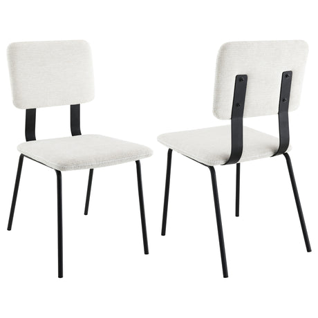 Furniture City Houma - Coaster - Calla Fabric Upholstered Dining Side Chair White (Set of 2) - 108022