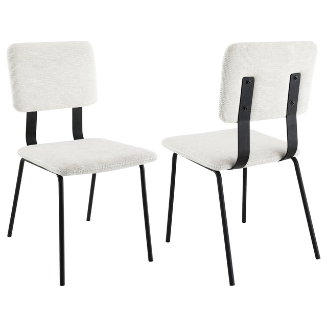 Furniture City Houma - Coaster - Calla Fabric Upholstered Dining Side Chair White (Set of 2) - 108022