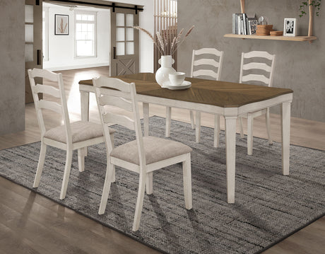 Furniture City Houma - Coaster - Ronnie 5-piece Rectangular Dining Table Set Rustic Cream - 108051-S5