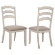 Furniture City Houma - Coaster - Ronnie Wood Dining Side Chair Rustic Cream (Set of 2) - 108052