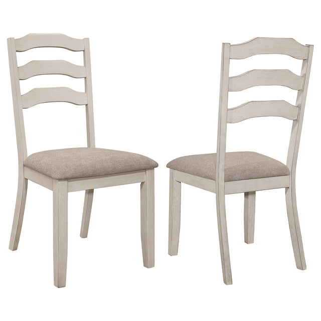 Furniture City Houma - Coaster - Ronnie Wood Dining Side Chair Rustic Cream (Set of 2) - 108052