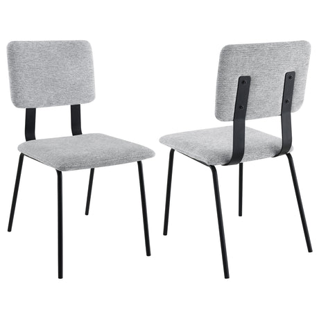Furniture City Houma - Coaster - Calla Fabric Upholstered Dining Side Chair Grey (Set of 2) - 108062