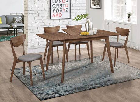 Furniture City Houma - Coaster - Alfredo 5-piece Butterfly Leaf Dining Set Natural Walnut - 108080-S5