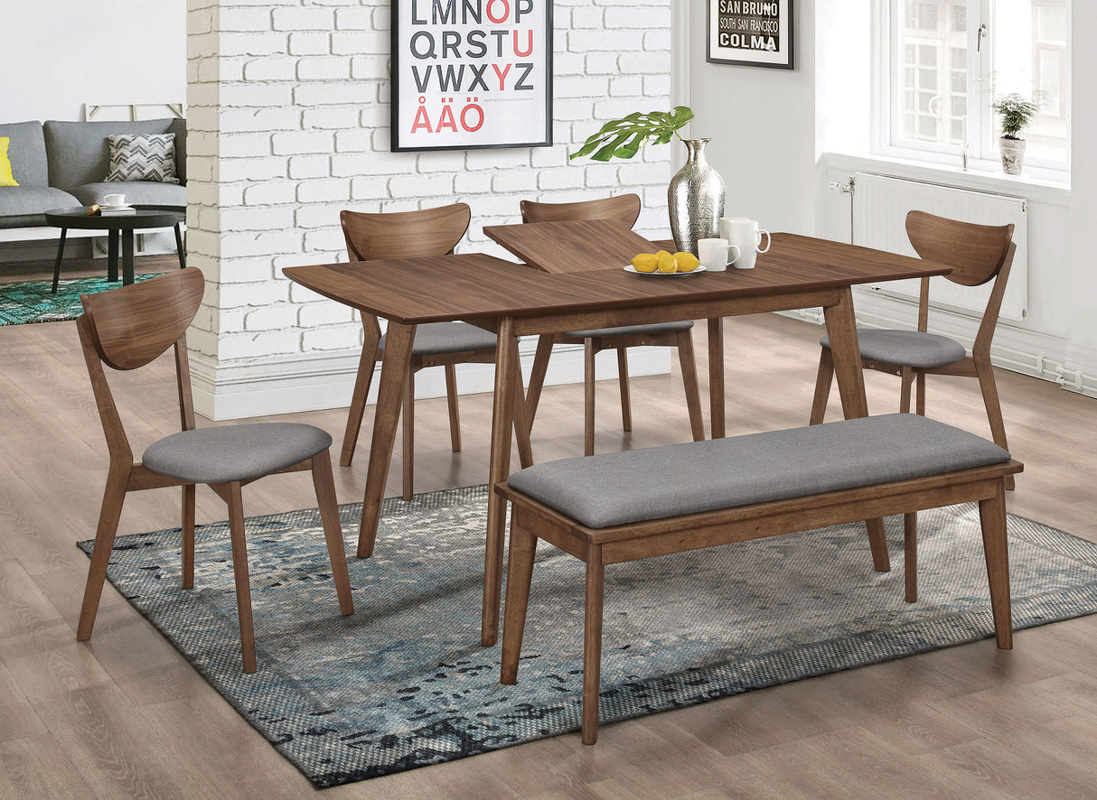 Furniture City Houma - Coaster - Alfredo 6-piece Butterfly Leaf Dining Set Natural Walnut - 108080-S6