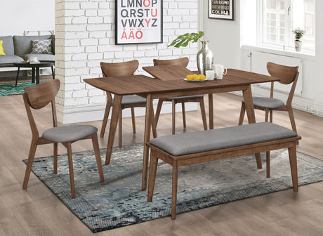 Furniture City Houma - Coaster - Alfredo 6-piece Butterfly Leaf Dining Set Natural Walnut - 108080-S6