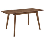 Furniture City Houma - Coaster - Alfredo 63-inch Extension Leaf Dining Table Natural Walnut - 108080