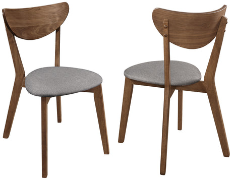 Furniture City Houma - Coaster - Alfredo Dining Side Chair Grey and Natural Walnut (Set of 2) - 108082