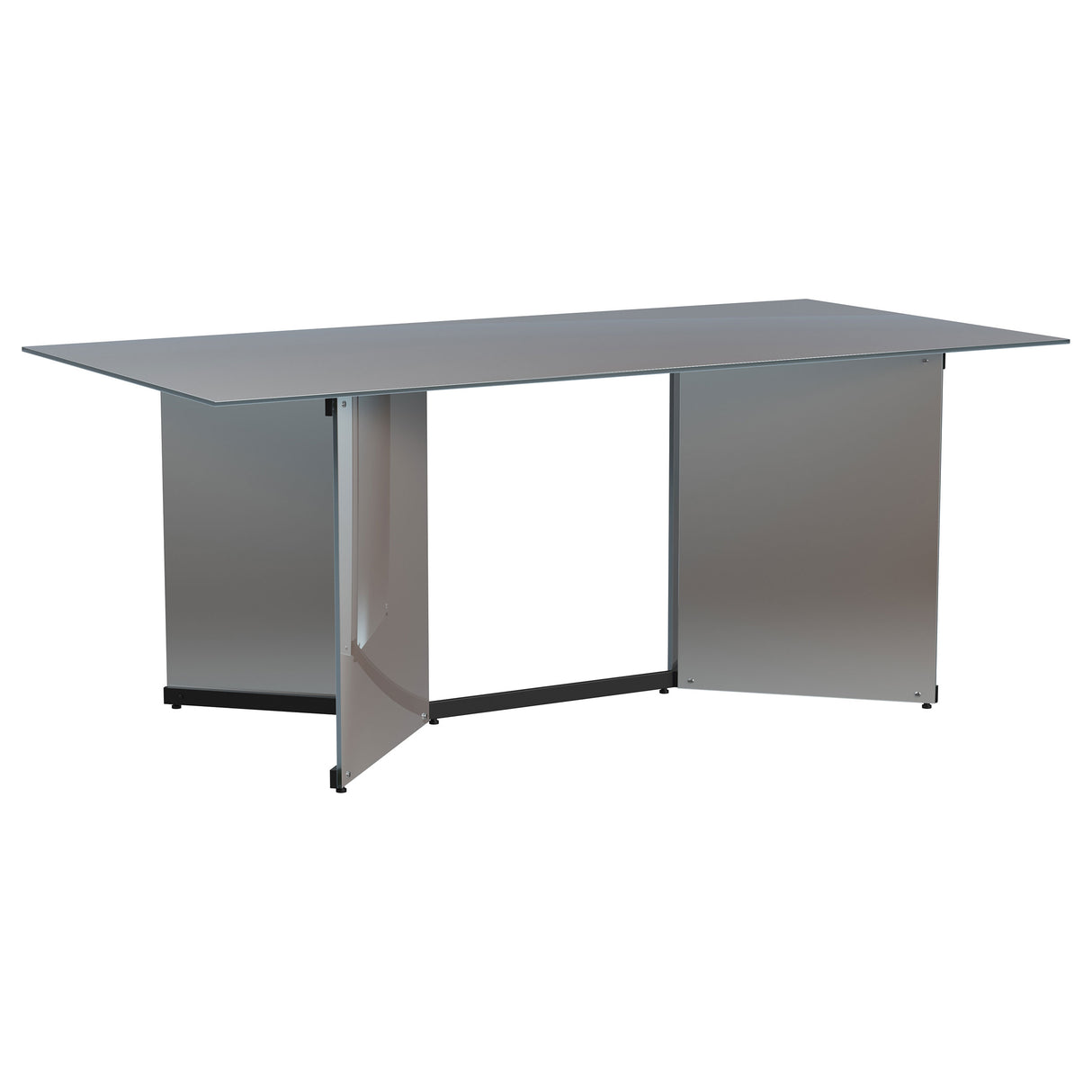 Furniture City Houma - Coaster - Emery 76-inch Rectangular Mirrored Dining Table Silver - 108091