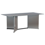 Furniture City Houma - Coaster - Emery 76-inch Rectangular Mirrored Dining Table Silver - 108091