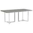 Furniture City Houma - Coaster - Sterling 72-inch Rectangular Dining Table Grey Faux Marble - 108121
