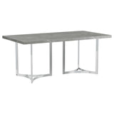Furniture City Houma - Coaster - Sterling 72-inch Rectangular Dining Table Grey Faux Marble - 108121
