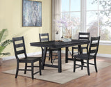 Furniture City Houma - Coaster - Newport 5-piece Rectangular Trestle Dining Table Set Black - 108141-S5