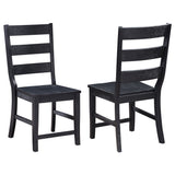 Furniture City Houma - Coaster - Newport Ladder Back Wood Dining Side Chair Black (Set of 2) - 108142