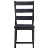 Newport Ladder Back Wood Dining Side Chair Black (Set of 2)