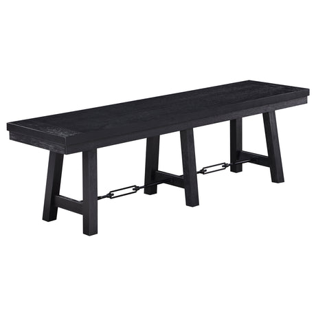 Furniture City Houma - Coaster - Newport Wood Trestle Base Dining Bench Black - 108146