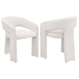 Furniture City Houma - Coaster - Eudora Boucle Upholstered Dining Side Chair Cream (Set of 2) - 108186