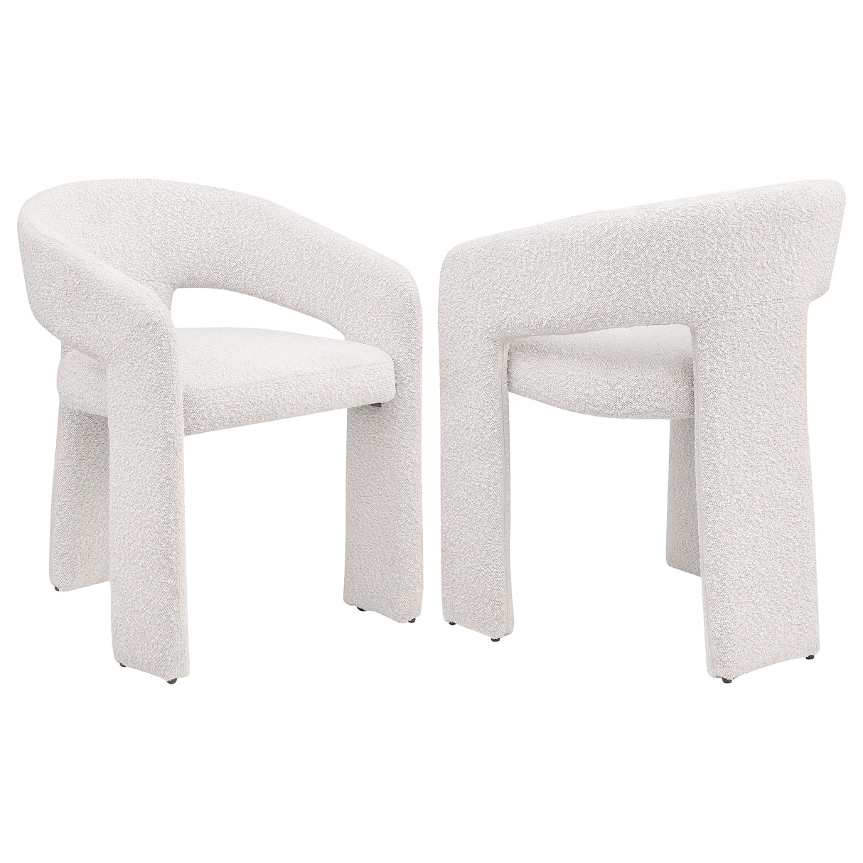 Furniture City Houma - Coaster - Eudora Boucle Upholstered Dining Side Chair Cream (Set of 2) - 108186
