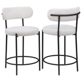 Furniture City Houma - Coaster - Viola Boucle Upholstered Counter Chair Cream (Set of 2) - 108188
