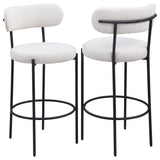 Furniture City Houma - Coaster - Viola Boucle Upholstered Bar Chair Cream (Set of 2) - 108189