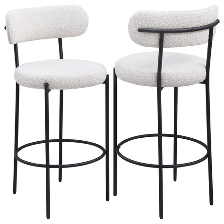 Furniture City Houma - Coaster - Viola Boucle Upholstered Bar Chair Cream (Set of 2) - 108189